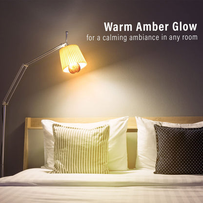 Himalayan Glow LED Light Bulb, Patent Design 60-Watt Equivalent, Warm Amber Glow, Salt Bulb Light, 4 Count