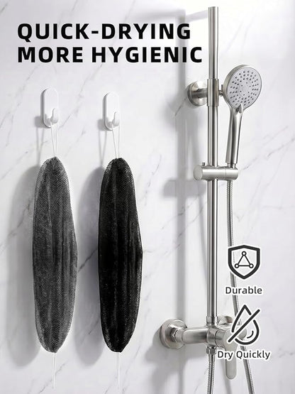 Cleangor 2Pcs African Net Sponge Authentic with Knots - Exfoliating Body | Scrubber for All Skin Types, African Bath Sponge, Wash Cloth, Gentle Exfoliation Shower Rag for Women Daily Use