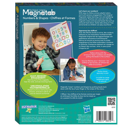 Playskool Magnatab — Numbers and Shapes — Magnetic Board Toy Letter Tracing for Toddlers Learning and Sensory Drawing — for Kids Ages 3 and Up