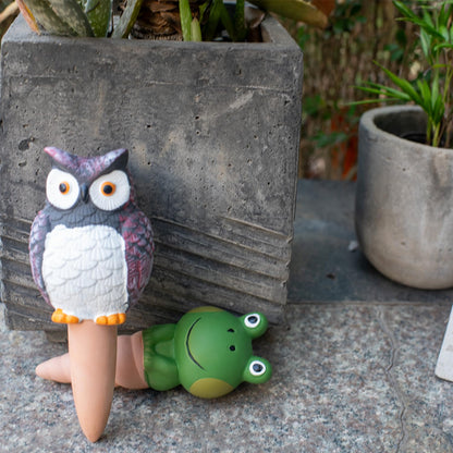 HORTICAN Owl Shaped Self-Watering Spikes - Effortless Plant Care for Your Garden, Whimsical and Charming Design for Indoor and Outdoor Plants, Keep Your Plants Hydrated While on Vacation
