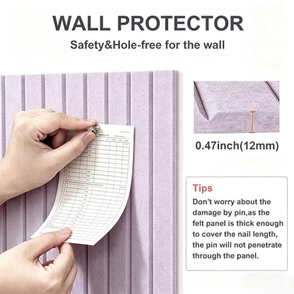 G Gamit 0.47" Thick Felt Pin Board 36"x24" Large Cork Board Alternative 6 Pack 11.81"x11.81"Felt Bulletin Board Wall Tiles Notice Board with 30 Pushpins for Home Office School(Fine-Light Purple)
