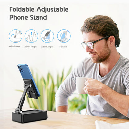 TechGlow Foldable Cellphone Stand with Bluetooth Speaker and Charging Function Birthday Gifts for Men Women Mother Father Boy Girl Teens Cool Tech Gadgets