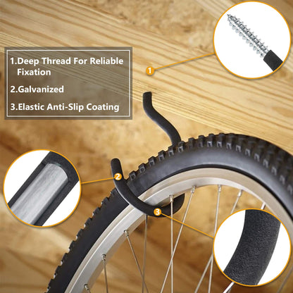 KURUI Large Heavy Duty Screw Hooks for Hanging Plants, Outdoor String Lights, Bike, 8 Pack Ceiling Hooks for Garage Organization and Storage, Black No Drill Wall Hangers