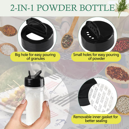 Portable Camping Spice Jars Organizer Kit for Travel, Canvas Seasoning Storage Bag Organizer with 5 Spice Bottles for Salt/Pepper, 5 Oil Spray, Condiment Container Set for BBQ, Hiking, Picnics