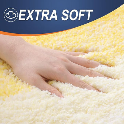 OLANLY Small Bathroom Rugs Mat 24x16, Extra Soft Absorbent Microfiber Bath Rugs, Rubber Backing, Quick Dry, Machine Washable Bath Mat for Bathroom Floor, Tub and Shower, Home Decor Accessories, Yellow