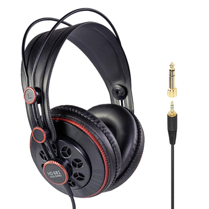Superlux HD681 Semi-Open Studio Headphones, Wired Over-Ear with 50mm Neodymium Drivers, Single-Sided Cable, 10-30,000Hz, for Monitoring, Recording, Mixing, Podcast, Music