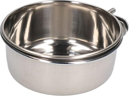 600ML Stainless Steel Small Animals, Dogs, Birds Coop Cup with Bolt On Holder