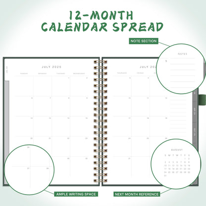 And Per Se Teacher Planner 2025-2026 Academic Year -Teacher Lesson Planner from July 2025 to June 2026, 8.5" x 11", Weekly & Monthly Planning for Teachers with Monthly Tabs, Stickers (Forest Green)