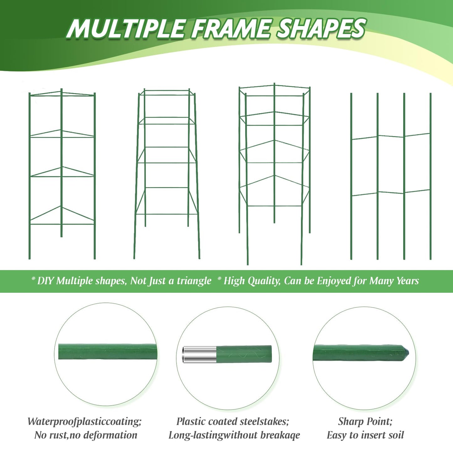 6 Pack Tomato Cage for Garden & Pots, Rust-Resistant Tomato Stakes Plant Cage Trellis Support for Climbing Vegetables Plants Flowers - 48 Inch