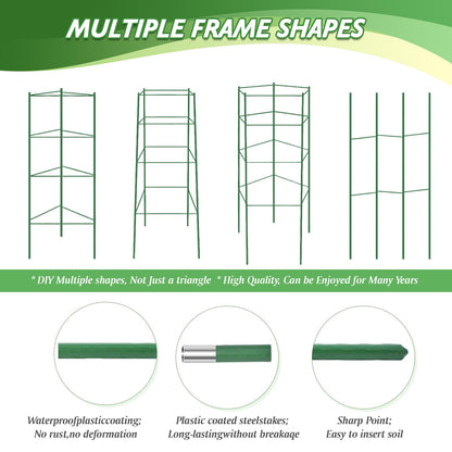 6 Pack Tomato Cage for Garden & Pots, Rust-Resistant Tomato Stakes Plant Cage Trellis Support for Climbing Vegetables Plants Flowers - 48 Inch