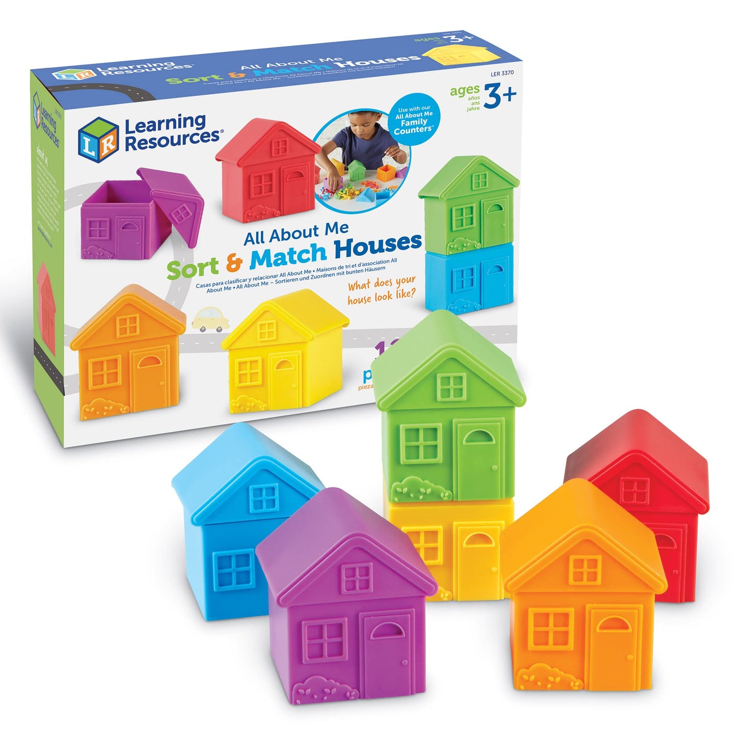Learning Resources All About Me Sorting Houses - 12 Pieces, Ages 3+ Fine Motor & Sorting Skills, Montessori Toys, Special Education Actives, Imaginative Play