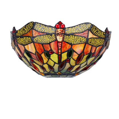 Chloe Lighting Empress Dragonfly Wall Sconce, Dark Bronze, 1 Light, 12in Wide, Multicolor, Model CH3T471RD12-WS1