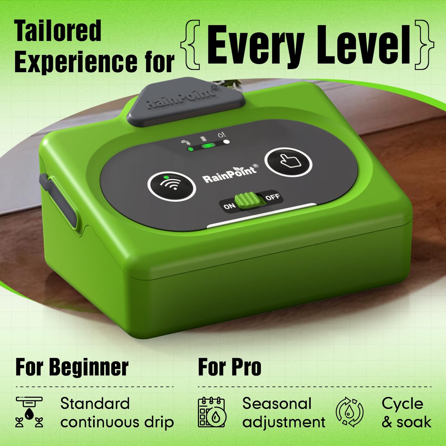 RAINPOINT Direct WiFi Automatic Plant Waterer System,APP Control WiFi-Enable Smart Indoor Drip Irrigation Kit,Rechargeable Battery Backup Local Storage Push&Email Notification Water 10-15 Plants