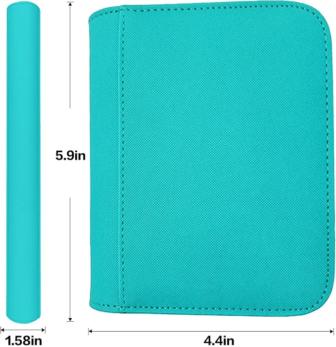 Ringless Card Binder for Trading Cards - 40 Pocket Side-Loading Card Album with 20 Sleeves, Lightweight Zipper Storage Folders for TCG, MTG, Sports Cards (Baseball, Football) (Teal)