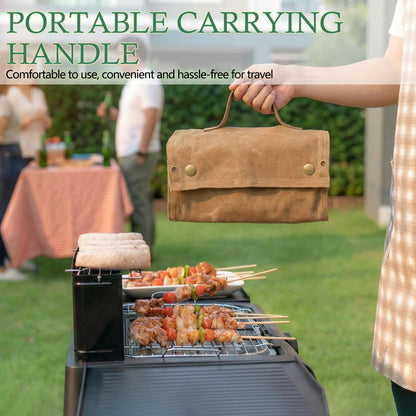 Portable Camping Spice Jars Organizer Kit for Travel, Canvas Seasoning Storage Bag Organizer with 5 Spice Bottles for Salt/Pepper, 5 Oil Spray, Condiment Container Set for BBQ, Hiking, Picnics
