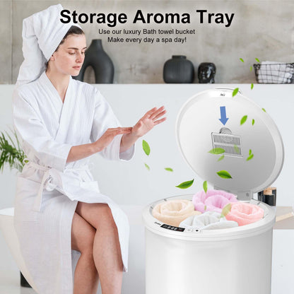 Ultra Large Capacity Towel Warmer Bucket, Rapid Heating with Timer, One-Button Digital Display Control, Safety Lock, Gifts for Him & Her, Auto Shut-Off, Fits 2 Large, Blankets, Bathrobes, PJ's