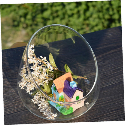 QUMIIRITY Glass Cut Succulent Terrarium Bottle 3pcs Micro Landscape Vases for Home Decor and Plant Display