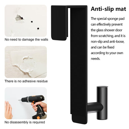 WUIVIUT T-Shaped Over Door Hooks - Fits Wooden & Metal Doors Less Than 1.77" Wide,Door Hanger for Office,Bedroom Heavy-Duty Stainless Steel Doors(T Shape 2 Pack, Fits 1-3/4'' Thick)