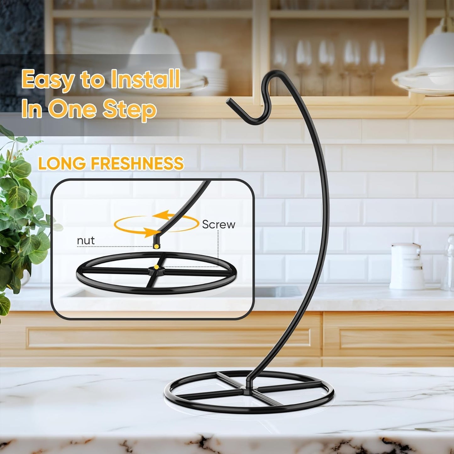 Maibloln Ornament Display Stand Hanger Rack Hook Chrismas Ornament Party Decoration Holder Air Plant Flower Pot Hanging Terrarium Home Office Decoration(Banana-Style)