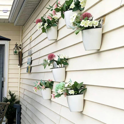 ORIMERC 6 Pack Hanging Planter Wall Planter Self Watering 5 inch Plant Pot with Hardware Vertical Planter Outdoor Indoor Plants Herb Garden Home Décor Kitchen Balcony Railing Shelf Fence (Medium)