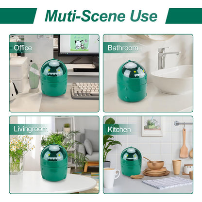 CEYAZYE Desktop Trash Can with 90 Trash Bags, Cute Mini Garbage Can with Flip Lid, Creative Removable countertop Waste Basket Storage bin for Home Kitchens Offices Bathrooms