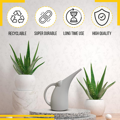 KP KOOL PRODUCTS Watering Can 1/2 Gallon - Small Watering Can for Indoor Plants - Outdoor Watering Can - Gray Plant Waterer - Plastic Watering Can for Garden - 1 Pack