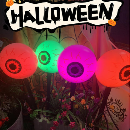 Halloween Outdoor Pathway Lights with 4 Spooky Pumpkins, 7Ft Outdoor Halloween Pumpkin Stake Lights with C7 LED Bulbs,for Party Garden Lawn Driveway Decor