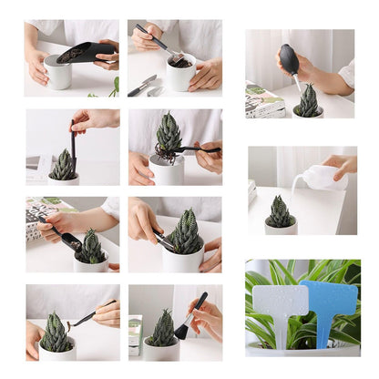 35PCS Mini Succulent Tools Set, 19.7" Thickened Repotting Mat & Plant Tag, Garden Hand Transplanting Miniature Planting Indoor Fairy Care, Potting, Cactus, Houseplant Bonsai Tool Kit