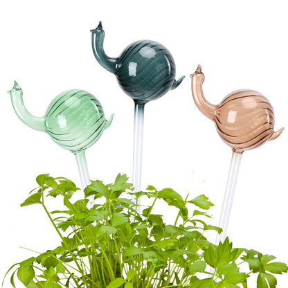 Chonsun Glass Plant Watering Globes 3PCS Plant Watering Devices Self Watering Planter Insert Automatic Plant Waterer Indoor Snail Decoration