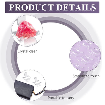 CHENGU 100 Packs Acrylic Triangle Display Holder Clear Plastic Display Easel Stands Crystal Display Clear Display Stand Collectibles Acrylic Stands for Rock Mineral Agate Coral Geodes(Small)