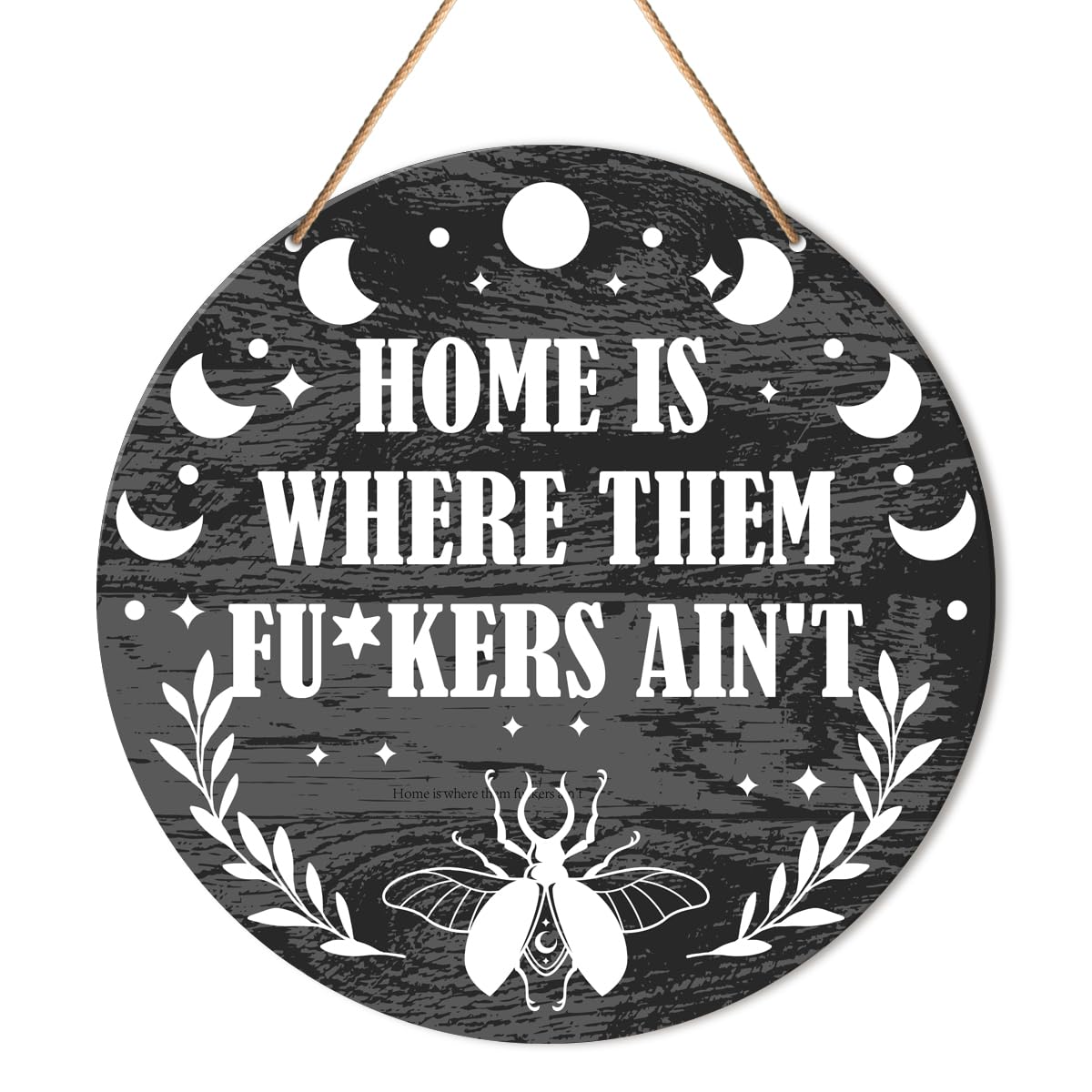 Muktoujaumai Witch Sign Decor, Witchy Hanging Sign Decor Rustic Wall Decorations Magic Witchcraft Sign for Gothic House, Living Room, Housewarming Gift for New House Home Wicca