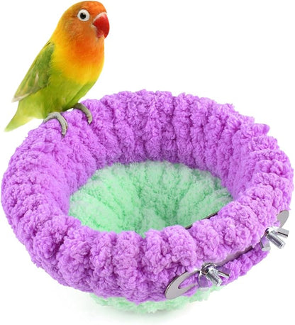 KATUMO Bird Nest, 7inch Small Parrot Breeding Bed for Budgie, Parakeet, Cockatiel, Conure, Lovebird, Canary, Finch Birds (Purple/Green, Large)