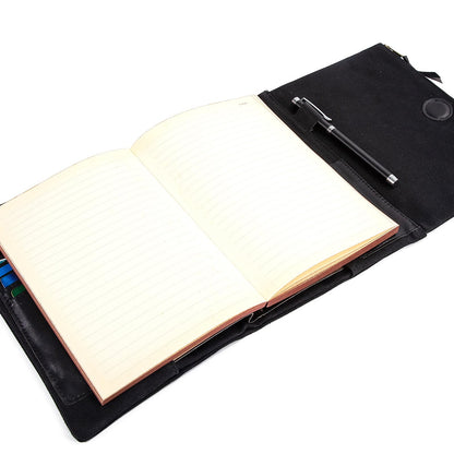 A5 Notebook Cover with Travelers Notebooks Compatibility Durability, Refillable Waxed Canvas Journal Cover Suitable for Both Men and Women. Fits Pens, Cards, and Tickets