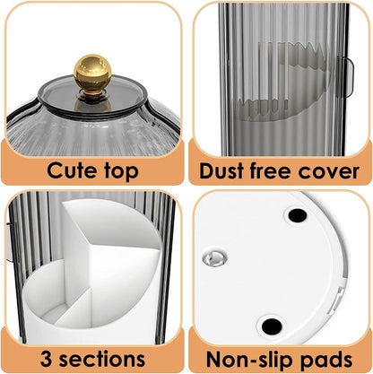 Zufudo Toothbrush and Toothpaste Holders with Cover, Grey White