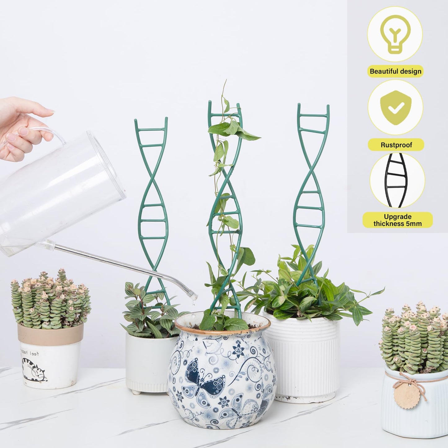 GOOOXIM Indoor Plant Trellis - DNA Spiral Design Metal Trellis for Potted Plants, Stylish Climbing Support for Small Houseplants, Durable & Easy to Install Garden Upgrade for Vining Plants