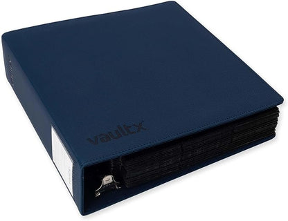 Vault X Large Ring Binder, 900 Cards, fits 9 Pocket Pages, Exo-Tec Material, 3 D-Ring Folder, for Trading Cards (Blue)
