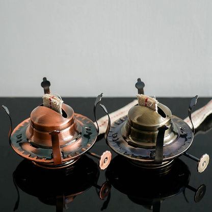 GXFCCYXT Oil Lamp Burner #2 Size Bronzy Plated Burner for Antique Lamps Oil Lamp Replacement Kerosene Lamps Parts with Reduction Collar and Cotton Lamp Wick Fits Holds a 3 Inch Base Chimney