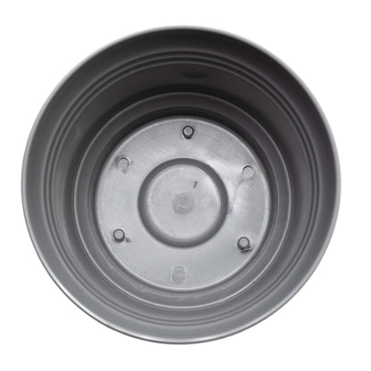 Bloem Saturn 5" Round Plastic Planter - Indoor/Outdoor, Snap-in Saucer & Drainage Holes, Charcoal, 4-Pack