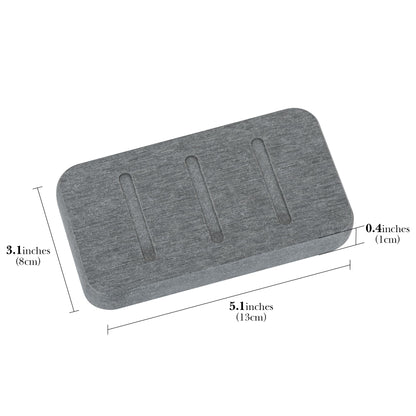 Linkidea 2 Pack Diatomite Soap Dish, Fast Drying Soap Saver, Eco-Friendly Bathroom Accessory, Compact Self-Dry Soap Container (Grey)