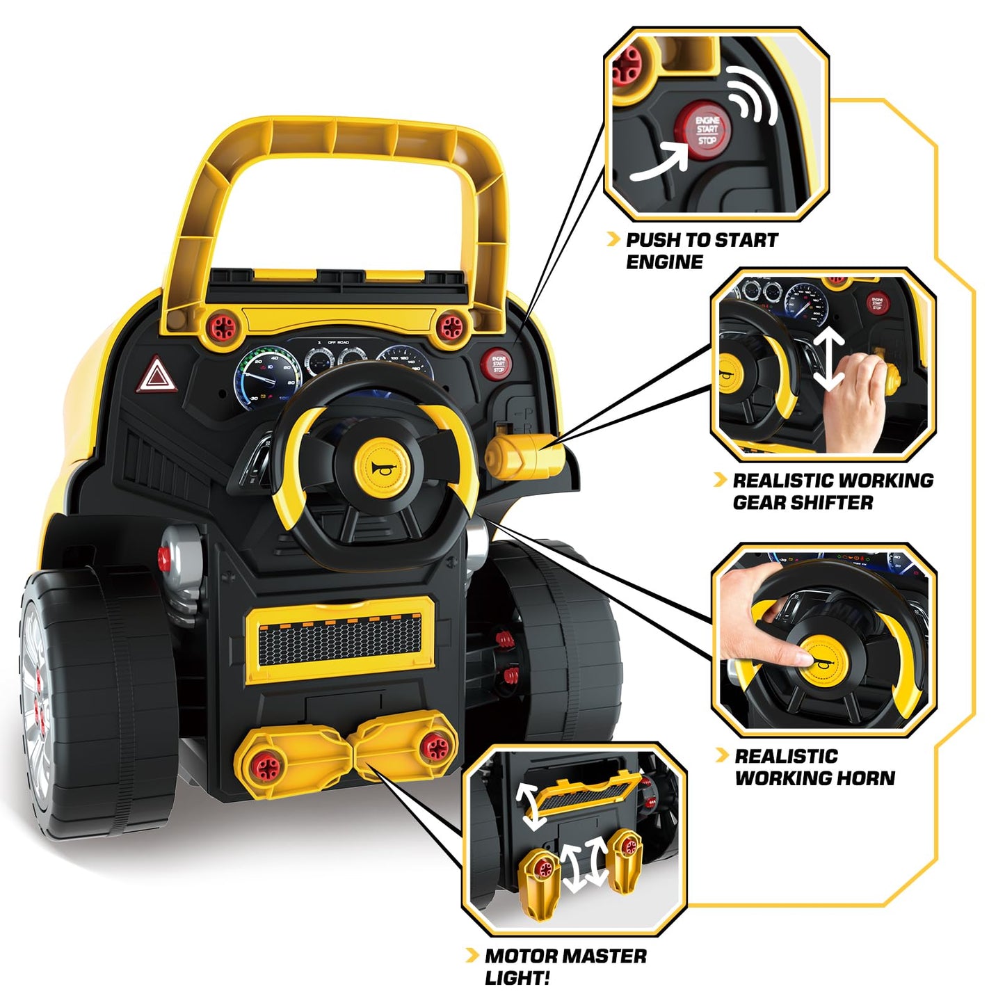 SpringFlower Toys Gifts for 3 4 5 6 7 8 Years Old Boys, Large Truck Engine, Mechanic Repair Set for Kids, Big Truck Builder Kit, Take Apart Motor Vehicle Play Car Service Station, for Kids