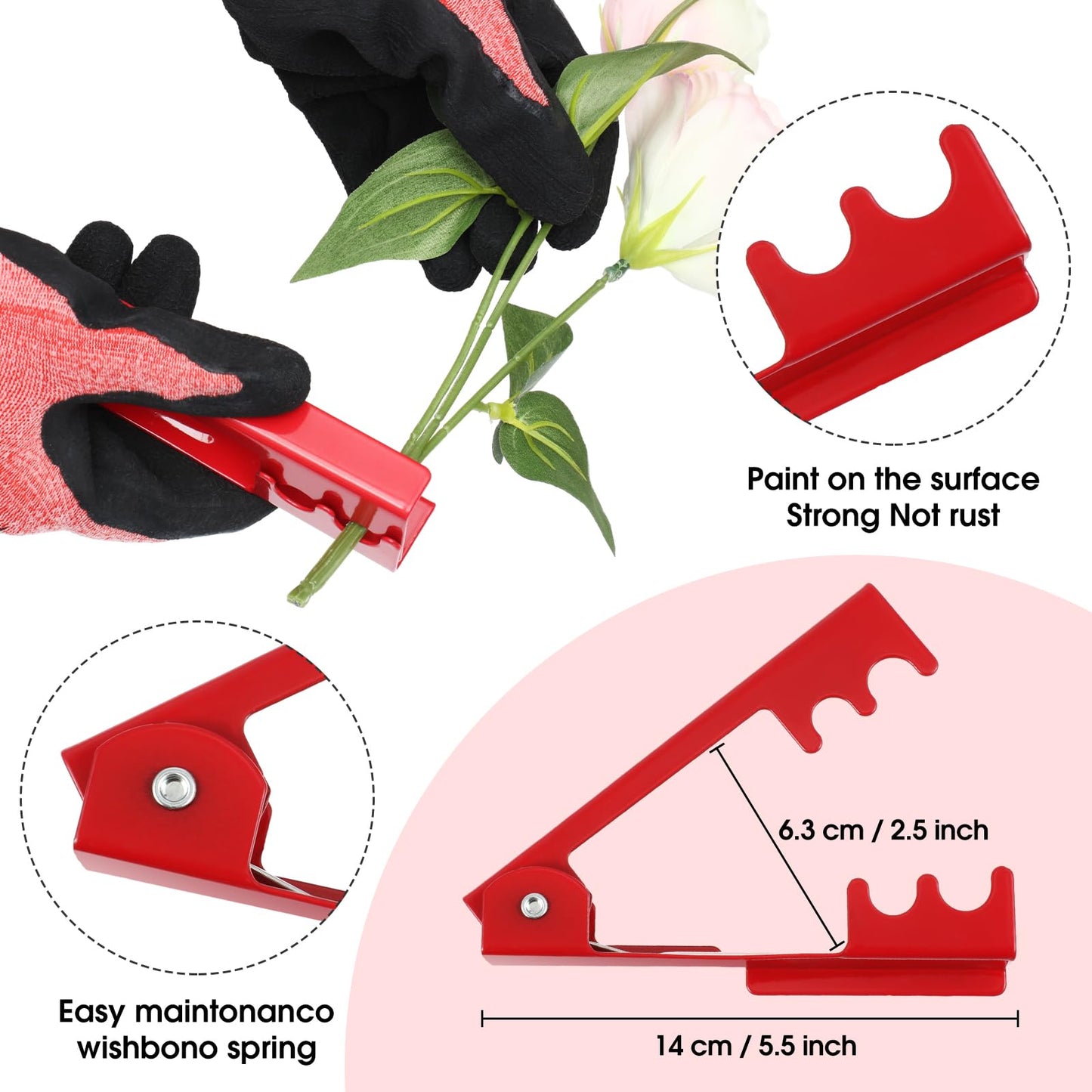 WILLBOND Gardening Gift Set for Women, Mother's Day Floral Arrangement Kit with Pruning Shears, Thorn Remover, Gloves and Floral Tape, Garden Tool Gift Kit for Mom, Wife, Garden Lovers(Pink)