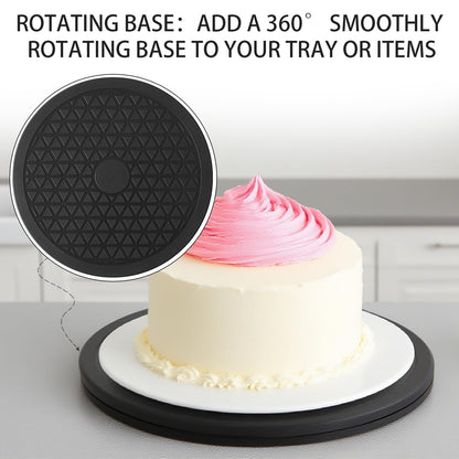 2 Pcs (8 Inch) Heavy Duty Rotating Swivel Stand - Lazy Susan with Steel Ball Bearings for Model Base/Rotating Plants/Crafts Stand Monitor/TV/Monitors/Potted Plants (360˚ Rotation)