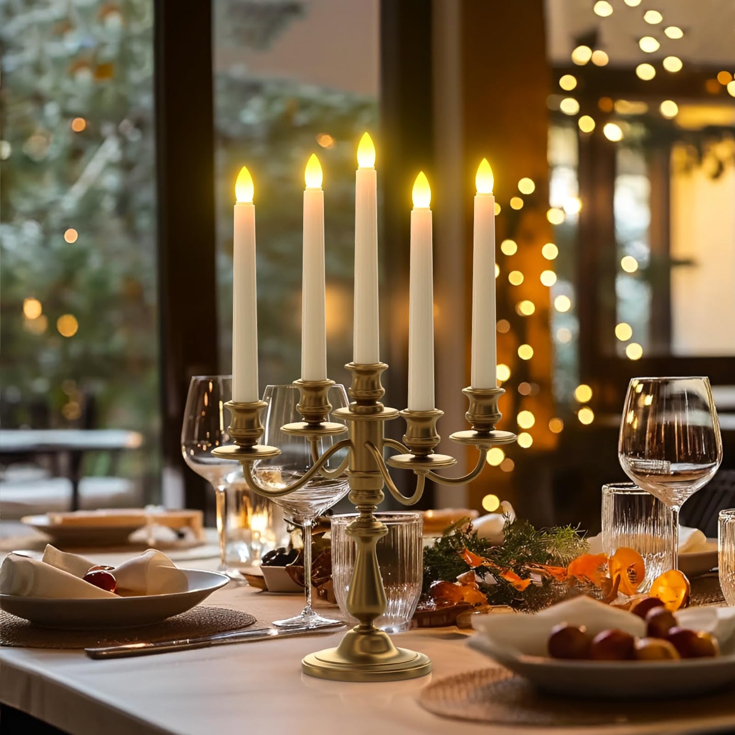 PChero Flameless Candles with Remote Timer, 7.9" Ivory Battery Operated LED Taper Dripless Floating Flickering Candles for Wedding Halloween Thanksgiving Christmas Themed Party Valentines Decorations