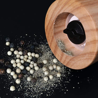 HAIPUSEN Wood and Ceramic Pepper Grinder Set - Salt and Pepper Mill Spice Mill with Adjustable Coarseness, 7 inches (Without Tray)