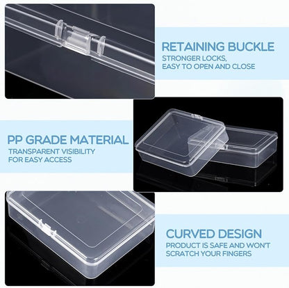 Jetec 30 Pieces Mini Plastic Clear Beads Storage Containers Box for Collecting Small Items, Beads, Jewelry, Business Cards, Game Pieces, Crafts (5 x 4 x 1.3 Inch)