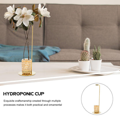 FUTUREORYY Hydroponic Vase Glass Cup with Holder Set, Small Desk Planter Terrarium for Flower Arrangement and Dried Plants, Nordic Style Home Décor, 1pcs