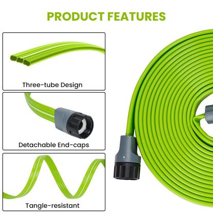 Sprinkler Soaker Hose 50FT 2Pack, Watering Hose with Holes, High-Efficiency Sprinklers System for Garden and Lawn with Staples