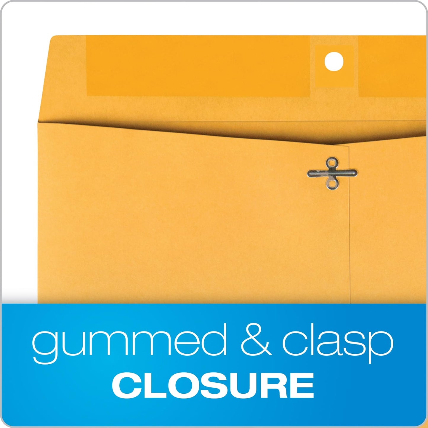 Quality Park 12 x 15-1/2 Clasp Envelopes, Clasp and Gummed Closures, for Oversized Papers, Drawings or Posters, 32 lb Kraft Paper, 100/Box (QUA37810)