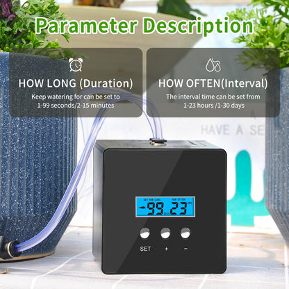 DAOTAILI Automatic Watering System for Potted Plants - 10-Pot Indoor Plant Waterer with Timer, Leak-Proof Design & USB-C/Battery Power