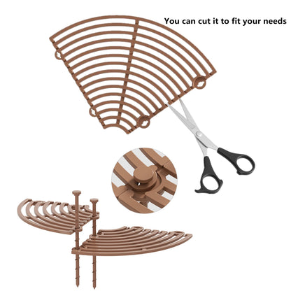 alblinsy 6 Pcs Plant Pot Grid Soil Protector Covers, 11.8" Cuttable Plant Protector Flower Pot Grid from Animals Cat Digging Stopper Plant Pot Cover with Stakes for Plant Gardening(6PCS Brown)
